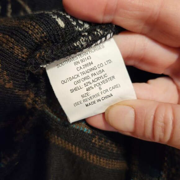 Vintage Outback Trading Co. Unisex Size Small Southwestern Wild Horse Pattern - Picture 7 of 7